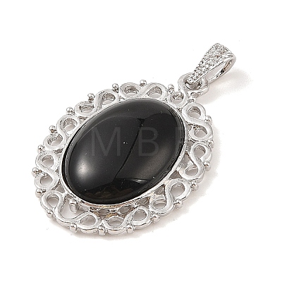 Natural Obsidian Pendants G-A226-03P-02-1