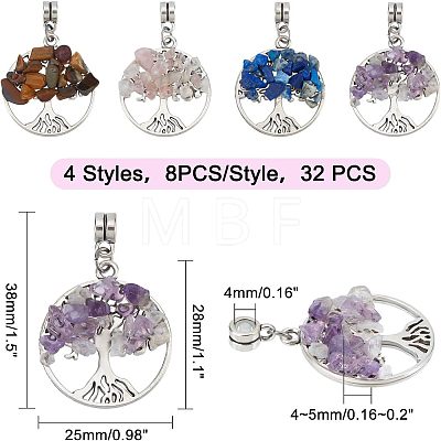 32Pcs 4 Style Alloy European Dangle Charms G-FH0001-48-1