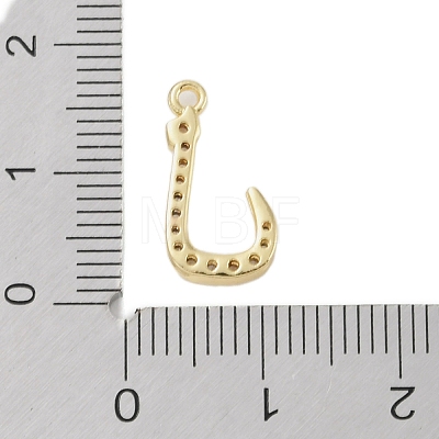 Rack Plating Brass Micro Pave Clear Cubic Zirconia Pendants KK-A224-03P-G-1