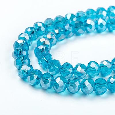 Electroplate Glass Beads Strands EGLA-X0007-01B-8mm-1