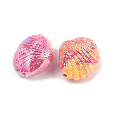 UV Plating Opaque Acrylic Beads X-OACR-A040-02-1