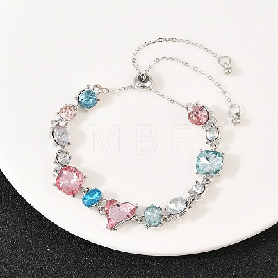 Alloy Rhinestone Slider Bracelets BJEW-A156-04P-1