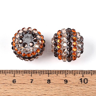 Acrylic with Resin Rhinestone Beads OACR-T030-21C-1