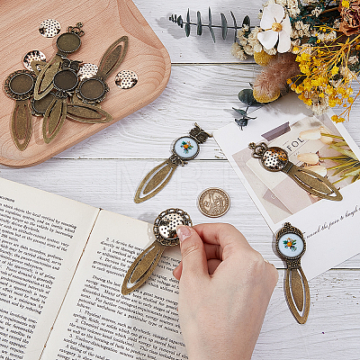 10Pcs Zinc Alloy Bookmark Cabochon Settings FIND-ME0004-26-1