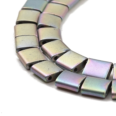 Electroplated Frosted Non-magnetic Synthetic Hematite Beads Strands G-G089-B01-13-1