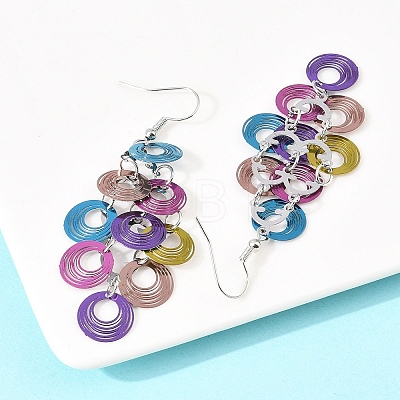 430 Stainless Steel Dangle Earrings EJEW-B157-01C-1