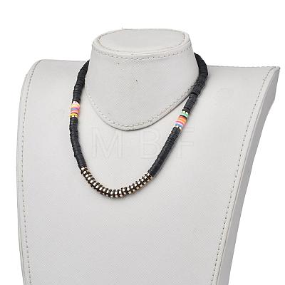 Handmade Polymer Clay Heishi Beads Beaded Necklaces NJEW-JN02901-05-1