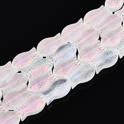 Frosted Glass Beads Strands GLAA-T023-40C-09-1