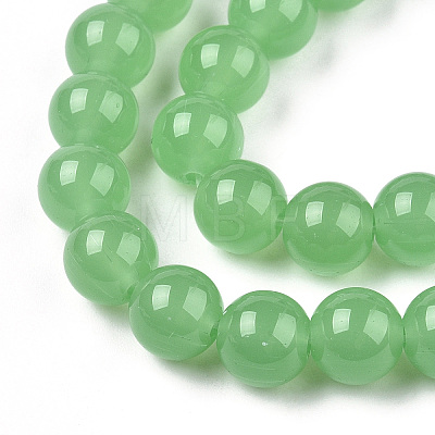 Imitation Jade Glass Beads Strands GLAA-T032-J4mm-02-1