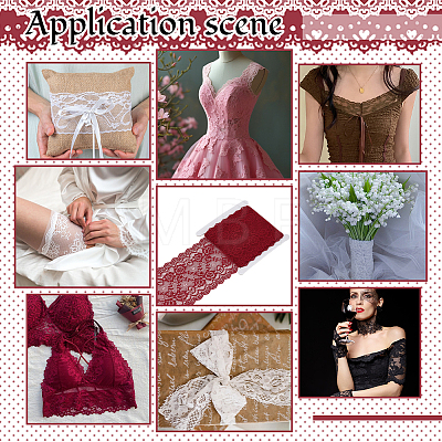 1 Roll 10% Spandex & 90% Nylon Lace Ribbon OCOR-OC0001-96D-1