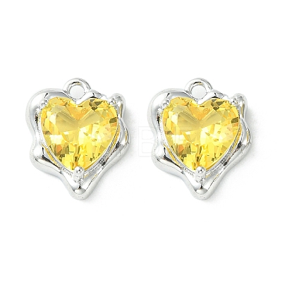 Brass Micro Pave Cubic Zirconia Charms KK-L208-06P-04-1