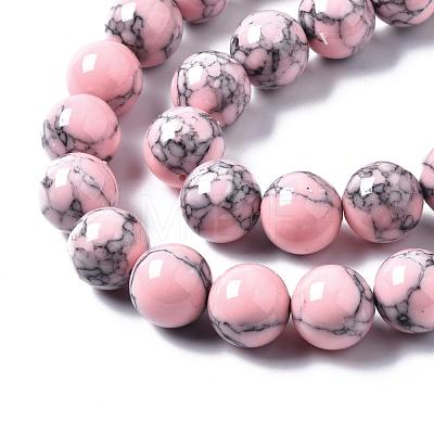 Dyed Synthetic Turquoise Gemstone Bead Strands TURQ-R032-12mm-XSS04-1