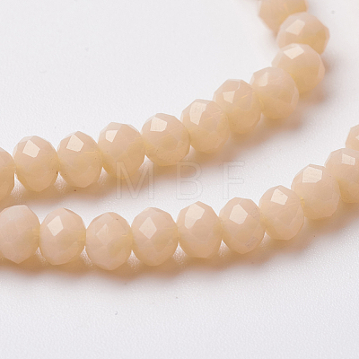Faceted Imitation Jade Glass Beads Strands EGLA-F124-NC02-1