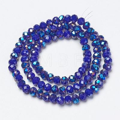 Electroplate Opaque Solid Color Glass Beads Strands EGLA-A034-P8mm-I14-1