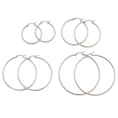 Non-Tarnish 304 Stainless Steel Hoop Earrings for Women EJEW-X0015-02P-02-1