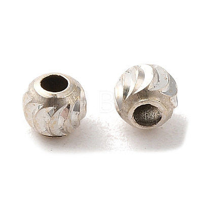 925 Sterling Silver Corrugated Round Spacer Beads X-STER-K178-02D-S-1