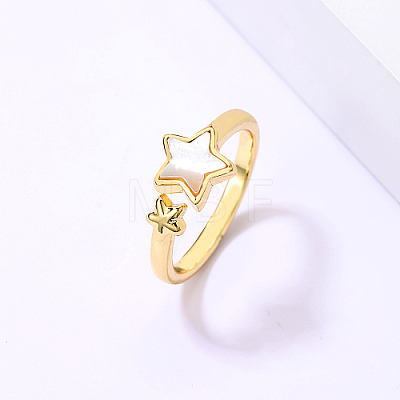 Natural Shell Open Cuff Ring YD7798-1-1-1