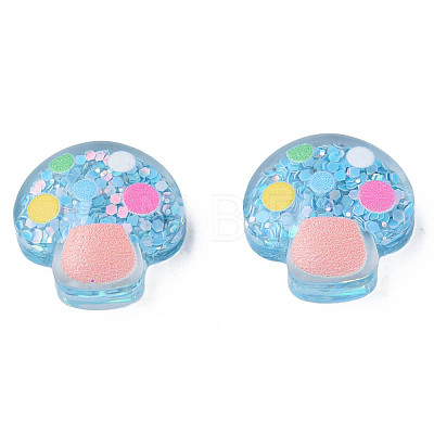 Printed Transparent Epoxy Resin Cabochons CRES-N034-23-1