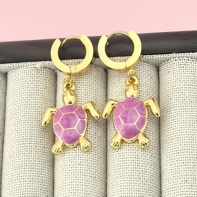 201 Stainless Steel Enamel Hoop Earrings FS-WG6C184-07-1