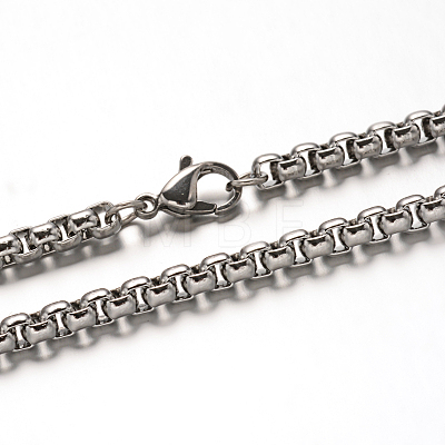 304 Stainless Steel Box Chain Necklaces NJEW-H421-1-1