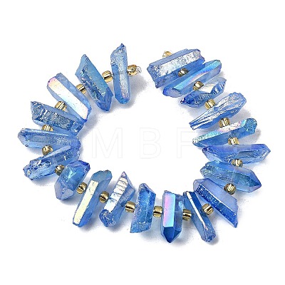 Electroplated Natural Quartz Crystal Beads Strands G-F800-F14-1