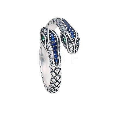 Alloy Rhinestone Cuff Open Rings WG95780-01-1
