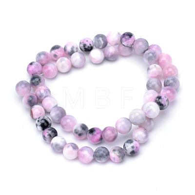 Natural Dyed White Jade Gemstone Bead Strands X-G-R271-8mm-XP13-1
