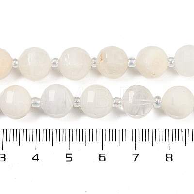 Natural White Moonstone Beads Strands G-G182-B09-05-1