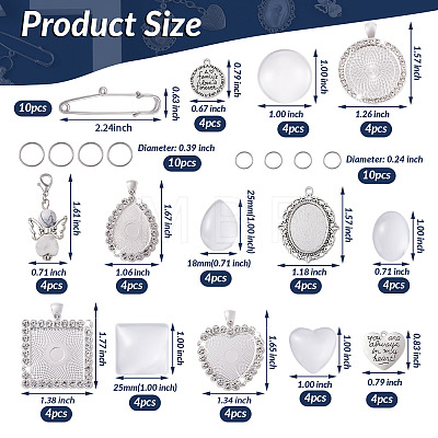 Fashewelry DIY Charm Drop Safety Pin Brooch Making Kit DIY-FW0001-26-1
