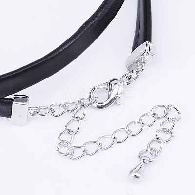 PU Leather Cord Choker Necklaces NJEW-H477-18P-1