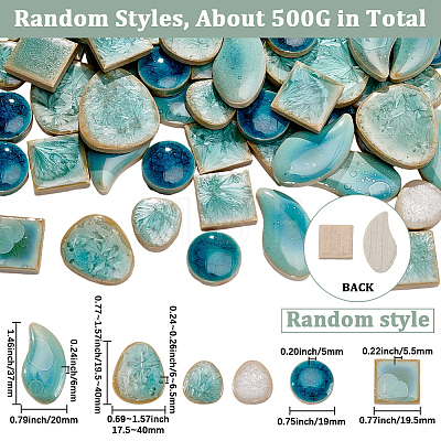 500G 4 Styles Handmade Porcelain Cabochons DIY-SP0007-70-1