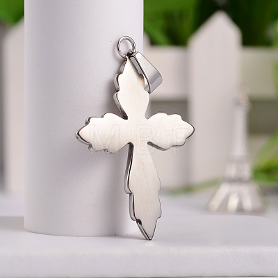 Retro 316 Surgical Stainless Steel Cross Gothic Pendants STAS-E096-66AS-1