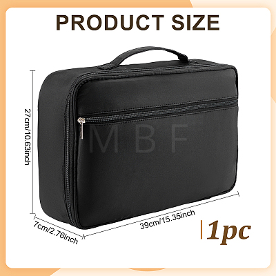 Large Capacity Polyester Multi-Layer Enamel Pin Storage Bags with Display Pockets and Handles AJEW-WH0709-389-1