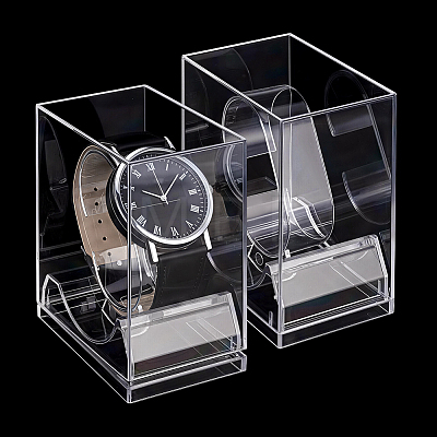 2Pcs Plastic Single Watch Display Cases CON-PH0003-56-1