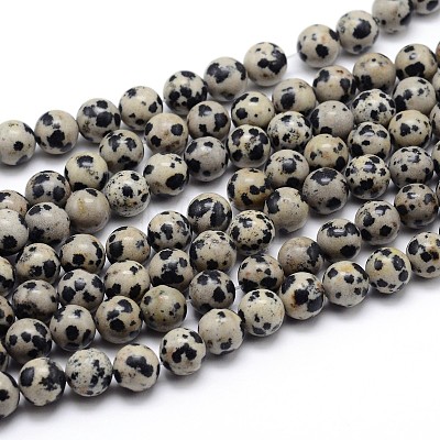 Natural Dalmatian Jasper Round Bead Strands X-G-J303-19-8mm-1