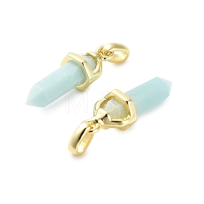 Natural Flower Amazonite Double Terminal Pointed Pendant G-H097-01G-01-1