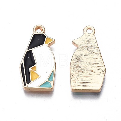 Rack Plating Alloy Enamel Pendants X-ENAM-S122-77-1