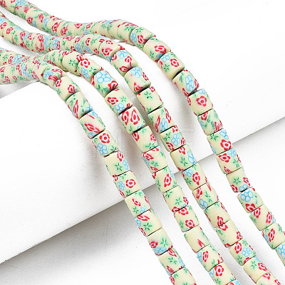 Handmade Polymer Clay Bead Strands X-CLAY-T020-10E-1