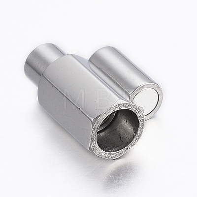 Tarnish Resistant Smooth 304 Stainless Steel Magnetic Clasps with Glue-in Ends STAS-H402-63P-3mm-1