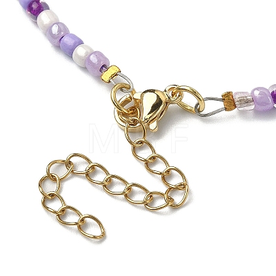3Pcs 3 Style Dyed Natural Mixed Gemstone Chips & Shell Heart & Pearl Beaded Necklaces Set NJEW-JN04354-1