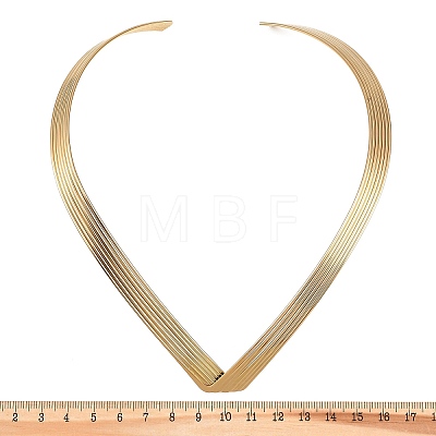 316L Surgical Stainless Steel Open V Shapd Torque Choker Necklaces for Women NJEW-F379-01G-1