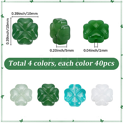 160Pcs 4 Colors Spray Painted Glass Beads GLAA-SC0003-41-1
