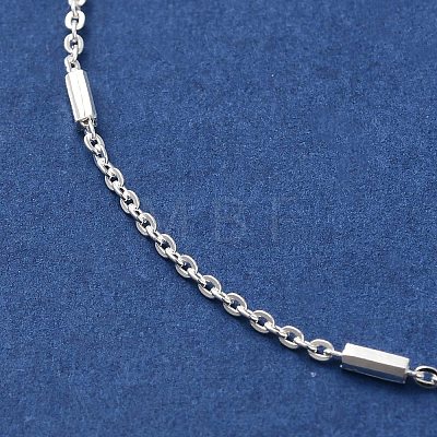 Faceted Column 925 Sterling Silver Cable Chain Bracelets for Women BJEW-E101-01S-08-1