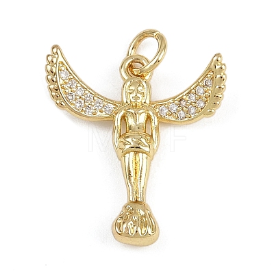 Brass Micro Pave Cubic Zirconia Pendants KK-Z123-24G-02-1
