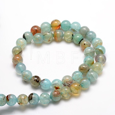 Dyed Natural Agate Round Beads Strands G-E321A-10mm-02-1