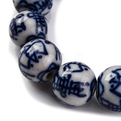 Handmade Blue and White Porcelain Beads Strands PORC-I027-01B-1