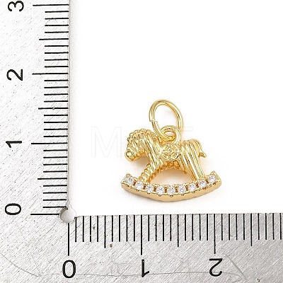 Brass Micro Pave Clear Cubic Zirconia Charms CU-CBAD306-19G-1