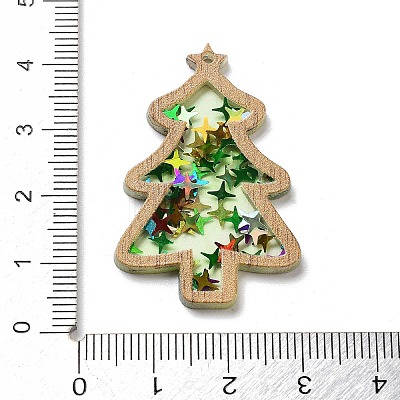 Christmas Theme Opaque Printed Acrylic Pendants SACR-Z005-02D-1