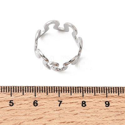 5Pcs 304 Stainless Steel Open Cuff Rings for Women RJEW-K313-04P-1