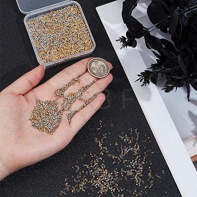 6000Pcs 2 Colors Brass Crimp Beads KK-PA0001-15-1